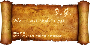 Vértesi Györgyi névjegykártya